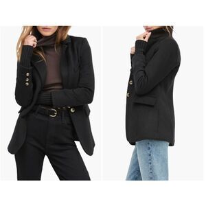 Favorite Daughter Women's Black The City Layered Wool Blend Blazer Size Small